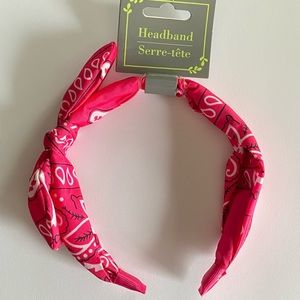 Pink bandana patterned head band